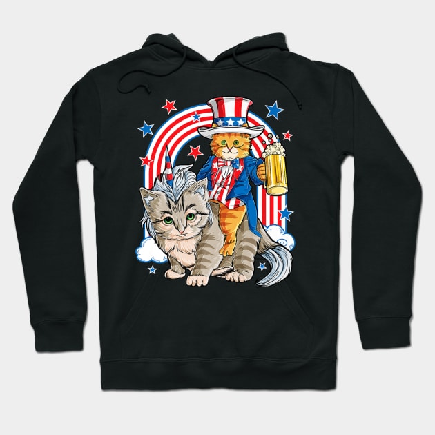 4th Of July Cat Shirt Hoodie by Namio